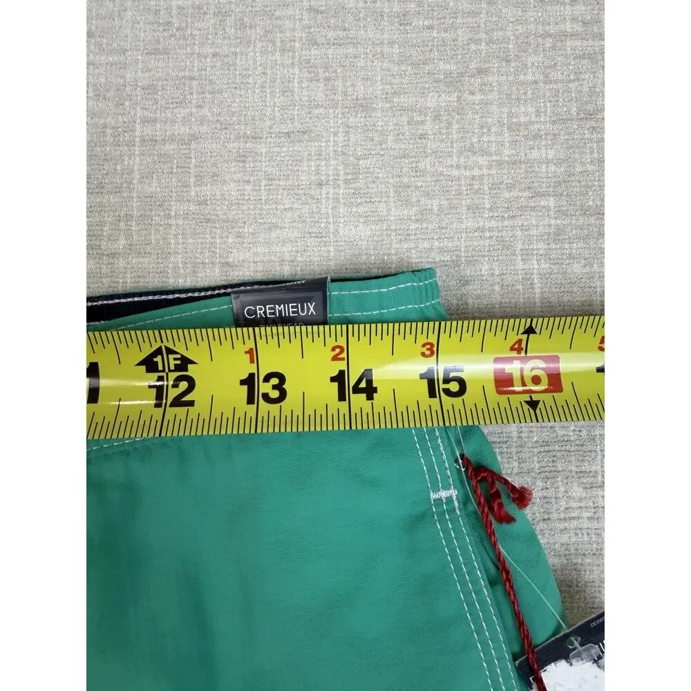 Cremieux Men’s Swim Trunks Medium Green Cargo Board Shorts Mesh Lined NWT